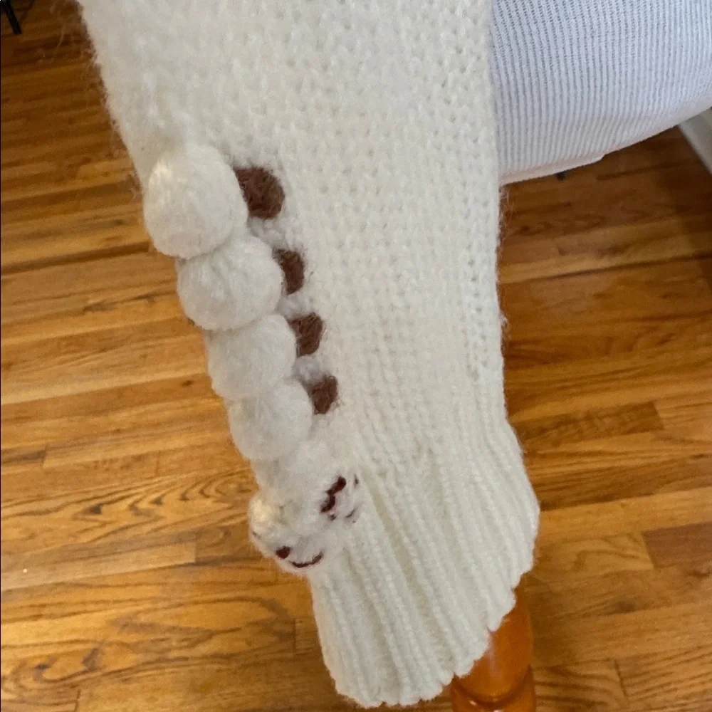 Vintage Hand Knit Cream Cardigan with Embroidered Details - Picture 6 of 7